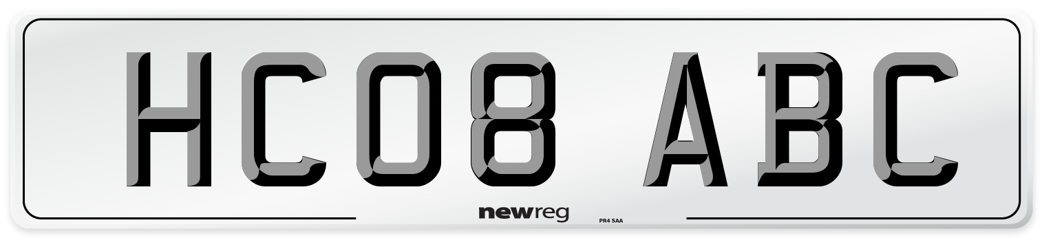 HC08 ABC Number Plate from New Reg